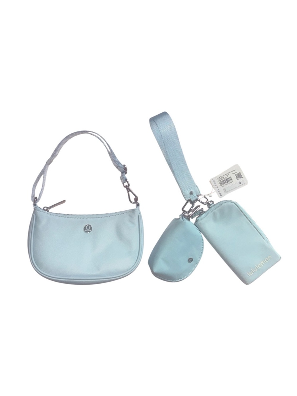 🩵New Lululemon Mini Shoulder Bag / Dual Pouch Wristlet Set “ Foam Cloud “🩵